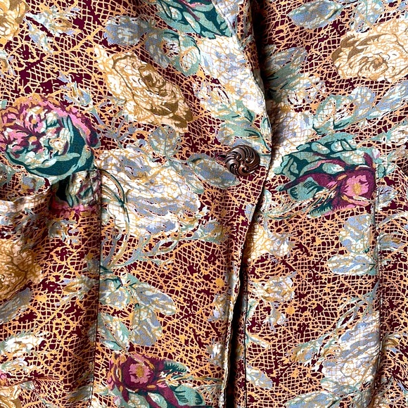 Vintage Sharon Anthony 100% rayon floral button blazer - Picture 2 of 6